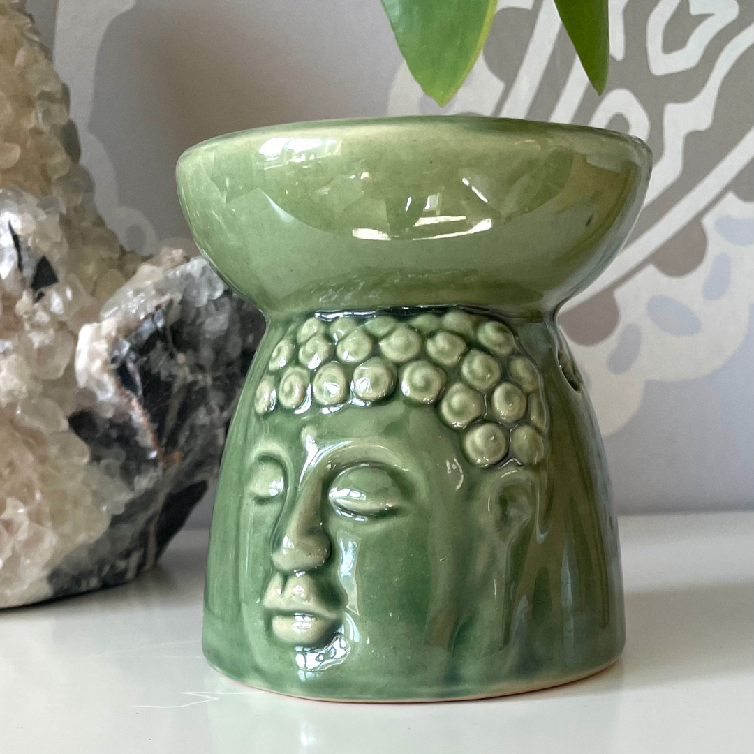 Ceramic Bhudda Oil and Wax Melt Burner - Cream, Sage or Gris