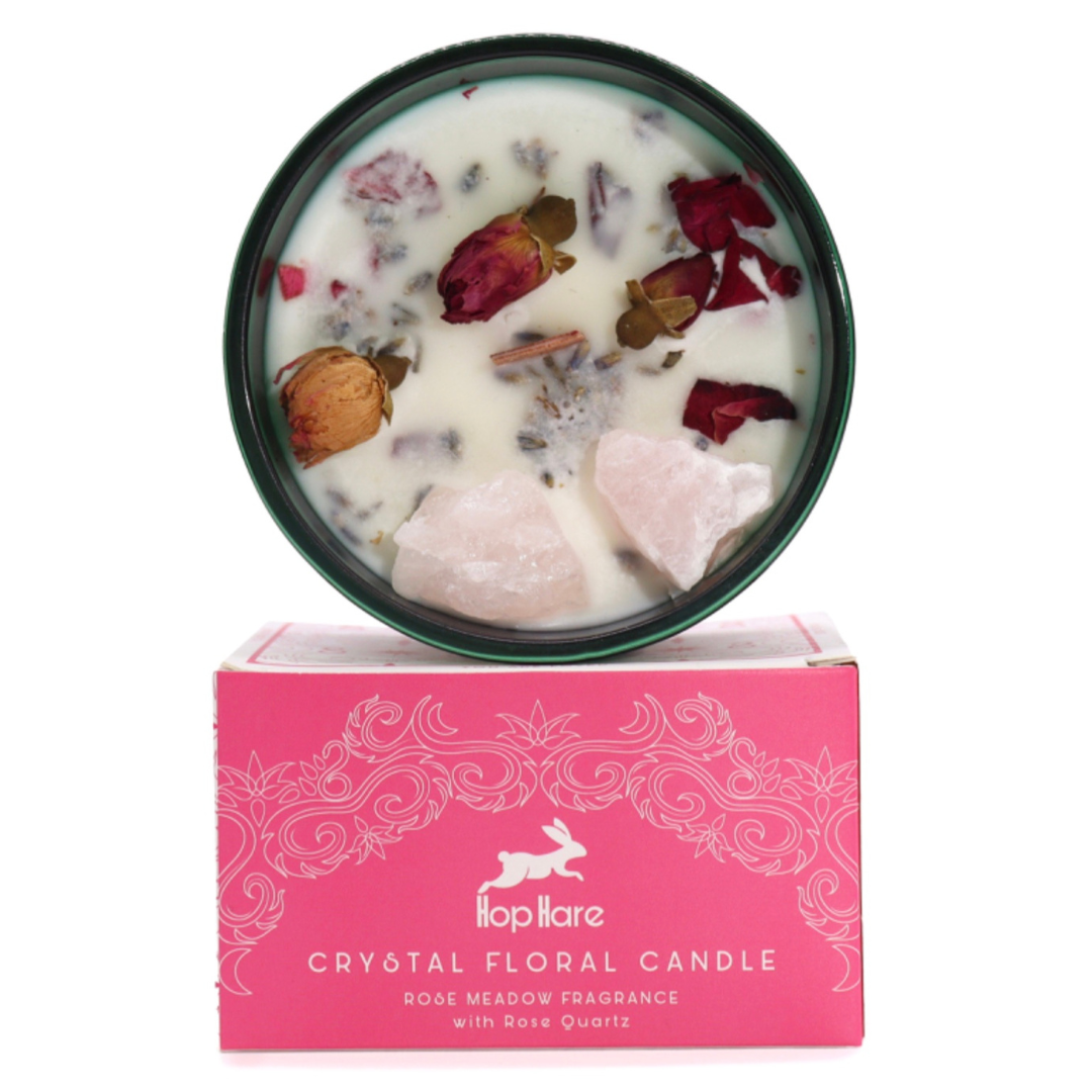 The Lovers - Hop Hare Soy Candle - Rose Quartz and Rose Meadow