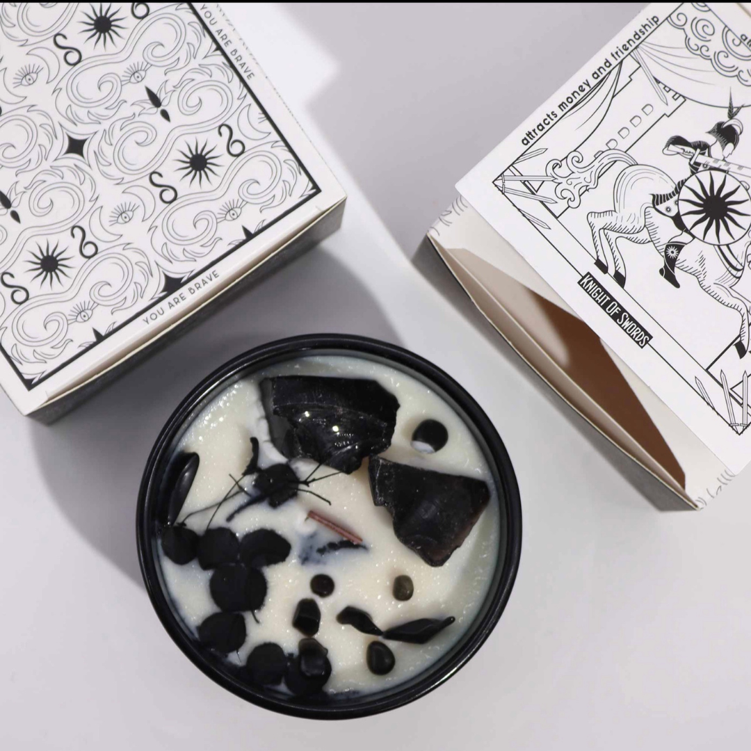 The Knight of Swords - Hop Hare Soy Candle - Obsidian