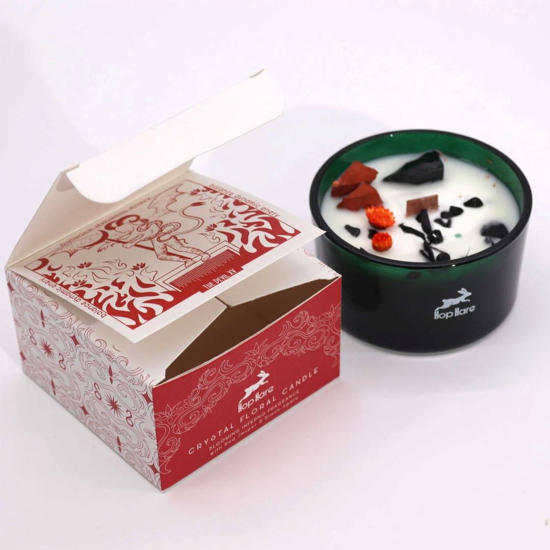 The Devil - Hop Hare Soy Candle - Red Jasper and Black Agate