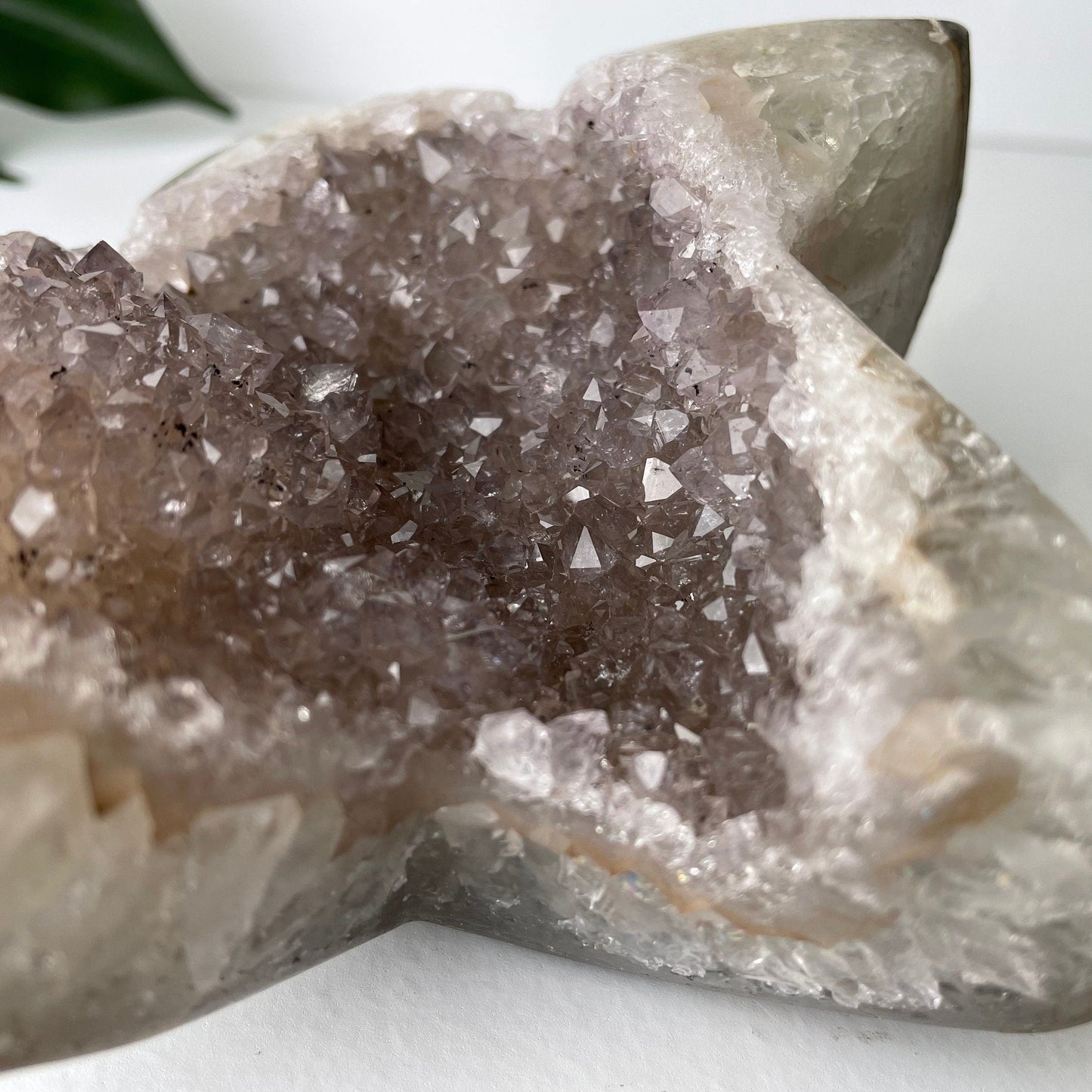 Large Druzy Amethyst Cluster Star Carving