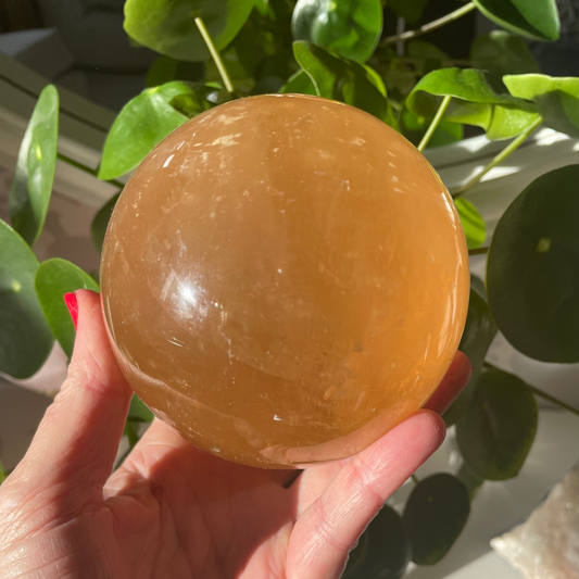 Large Honey Calcite Sphere