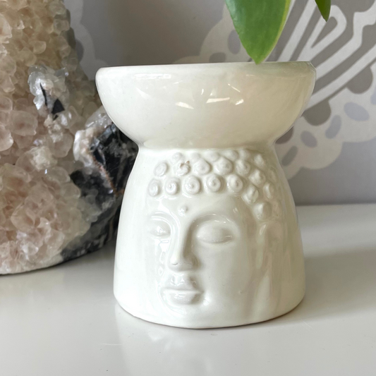 Ceramic Bhudda Oil and Wax Melt Burner - Cream, Sage or Gris