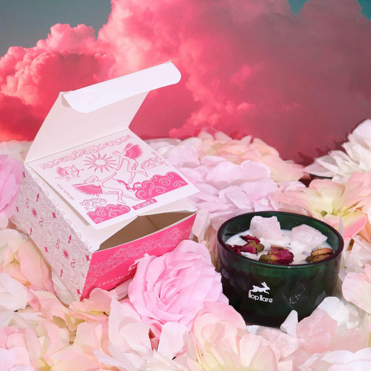 The Lovers - Hop Hare Soy Candle - Rose Quartz and Rose Meadow