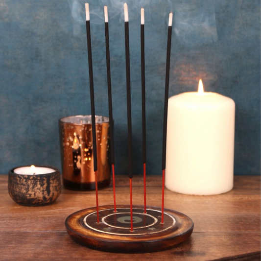 Mango Wood Incense Holder - Tree of Life or Pentagon Design